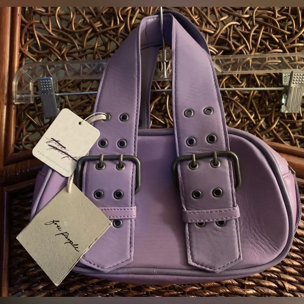NWT Free People Say Yes Bag Lavender Leather Purse New $78 retail - Picture 3 of 9